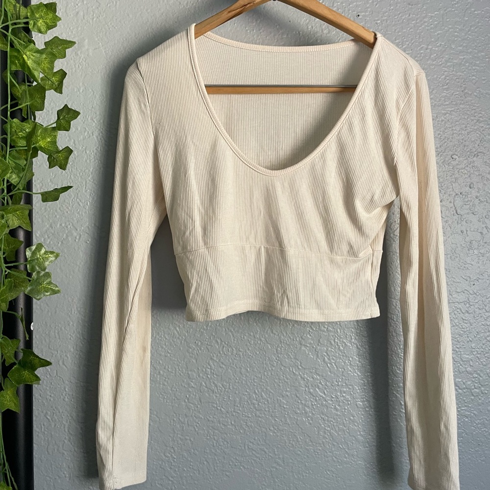 Off white cropped long sleeve